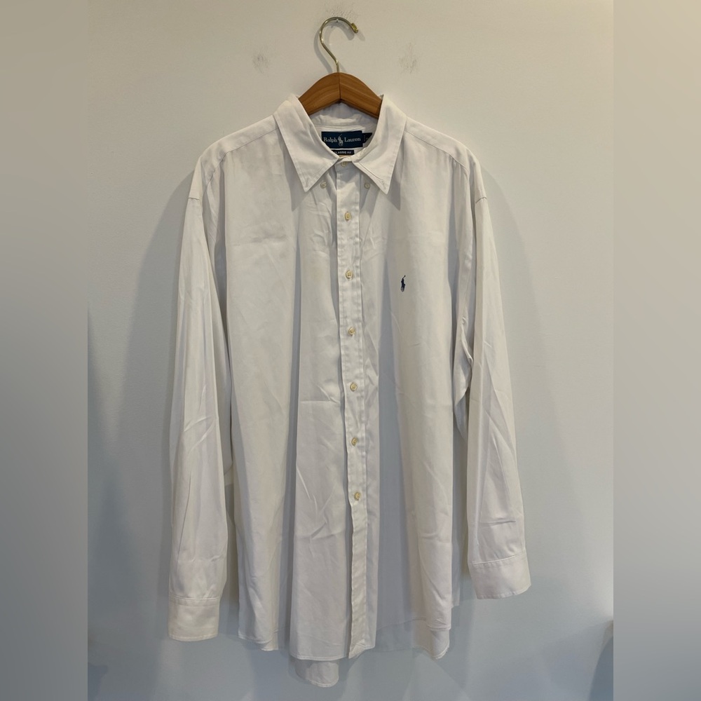 Vintage Polo by Ralph Lauren Men's Classic White Dress Shirt